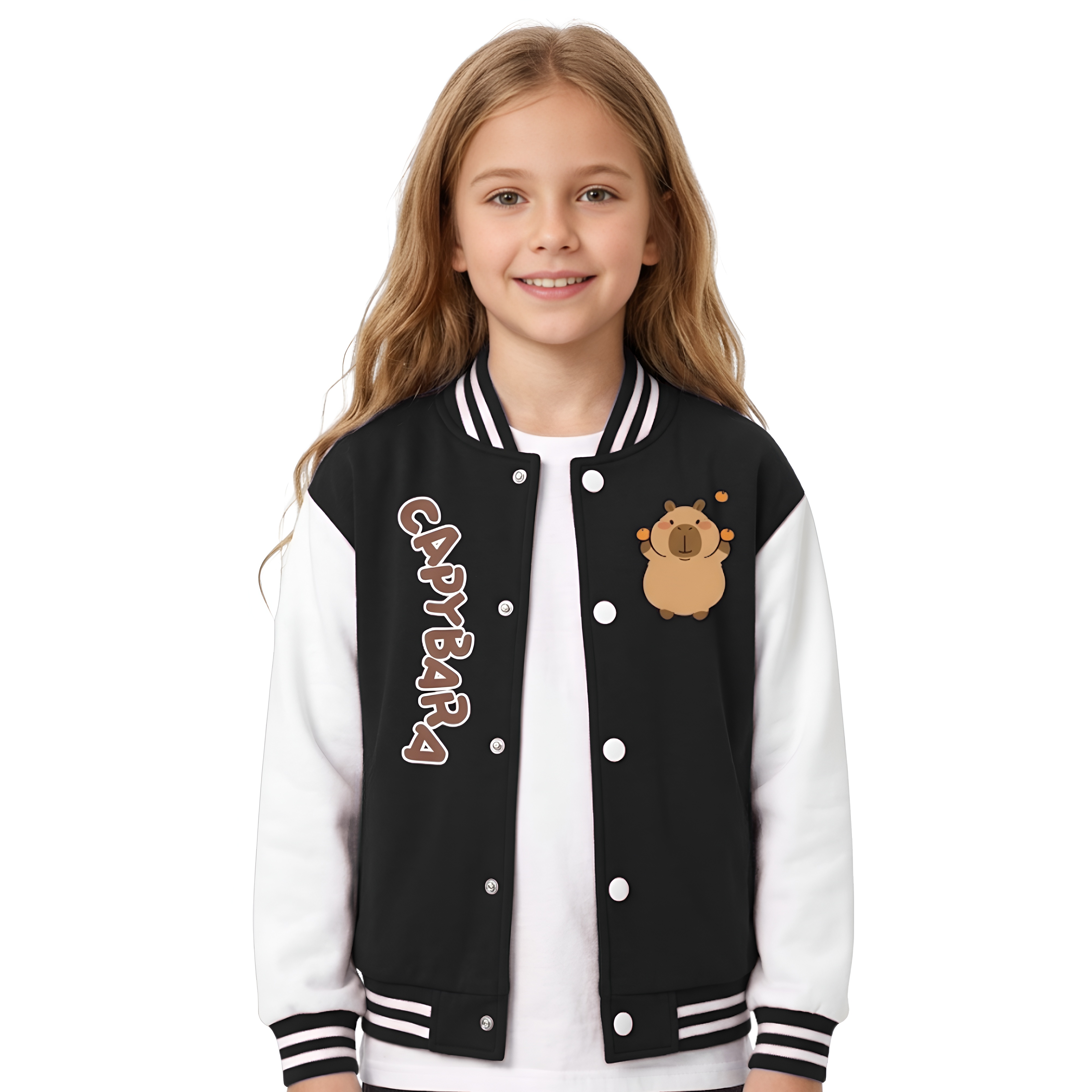 Capybara Themed Casual Winter Style Jacket For Girls 