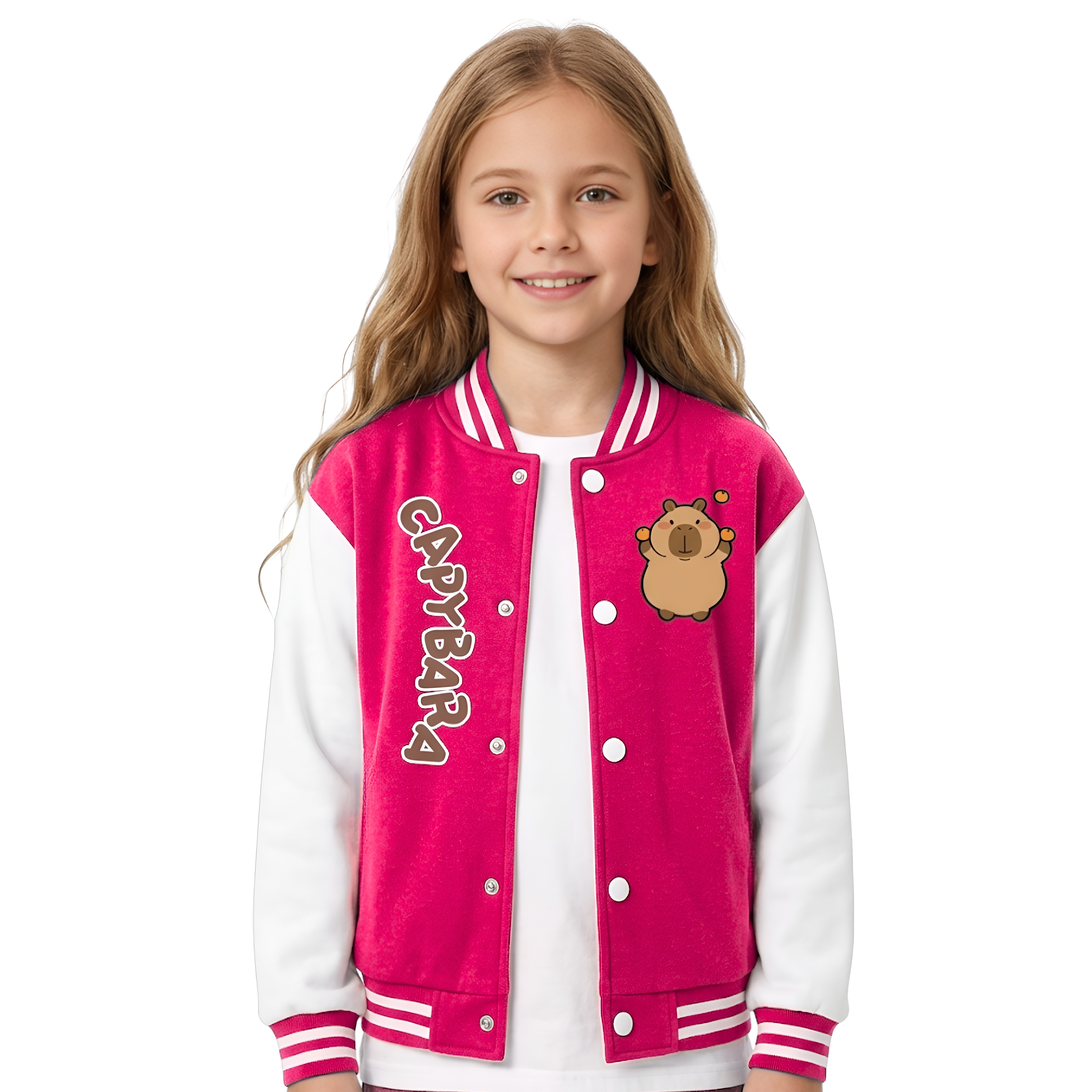 Capybara Themed Casual Winter Style Jacket For Girls 