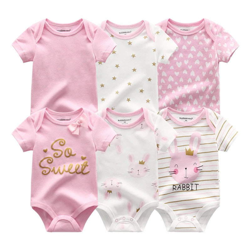 Multicolor Short Sleeve Unisex Baby Rompers-Children Cloth Shop