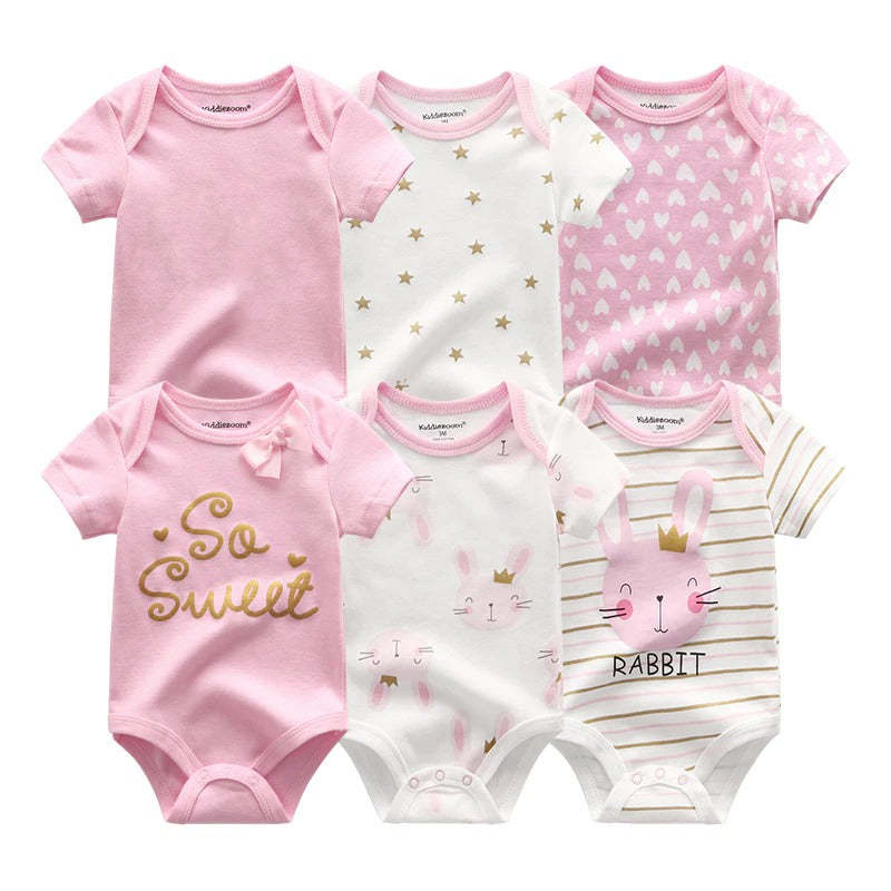 Multicolor Short Sleeve Unisex Baby Rompers-Children Cloth Shop