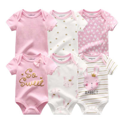 Multicolor Short Sleeve Unisex Baby Rompers-Children Cloth Shop
