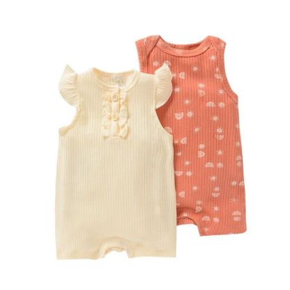 2Pcs Girl Baby's Sleeveless Romper Bodysuits-Children Cloth Shop
