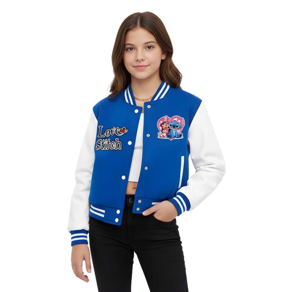 Casual Design Baseball Jacket For Girls