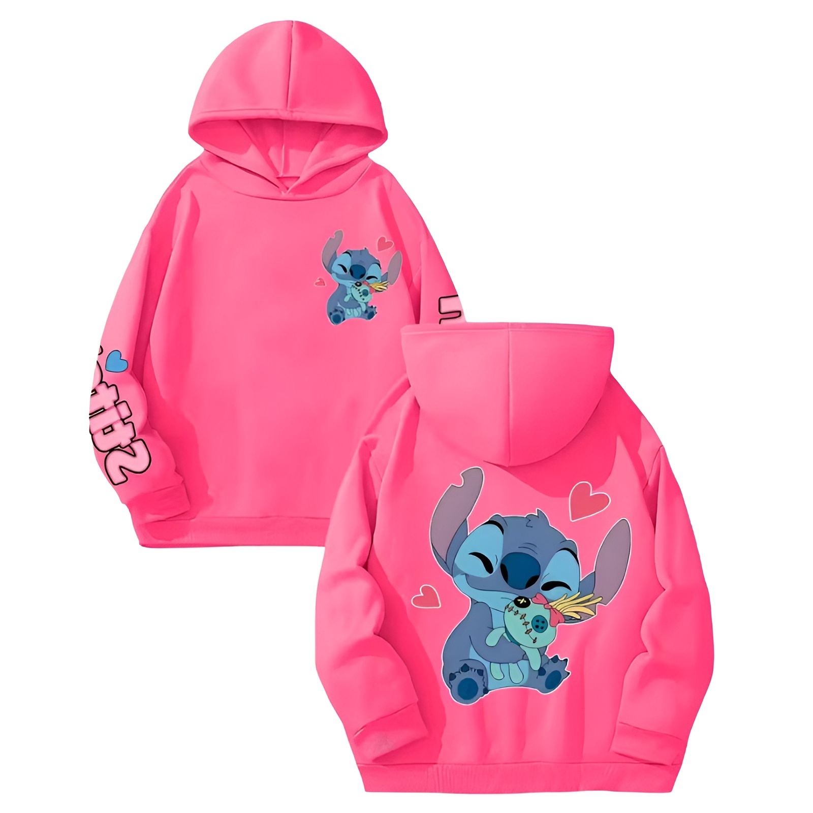Stitch Double Sided Printing Hoodies for Girls and Boys