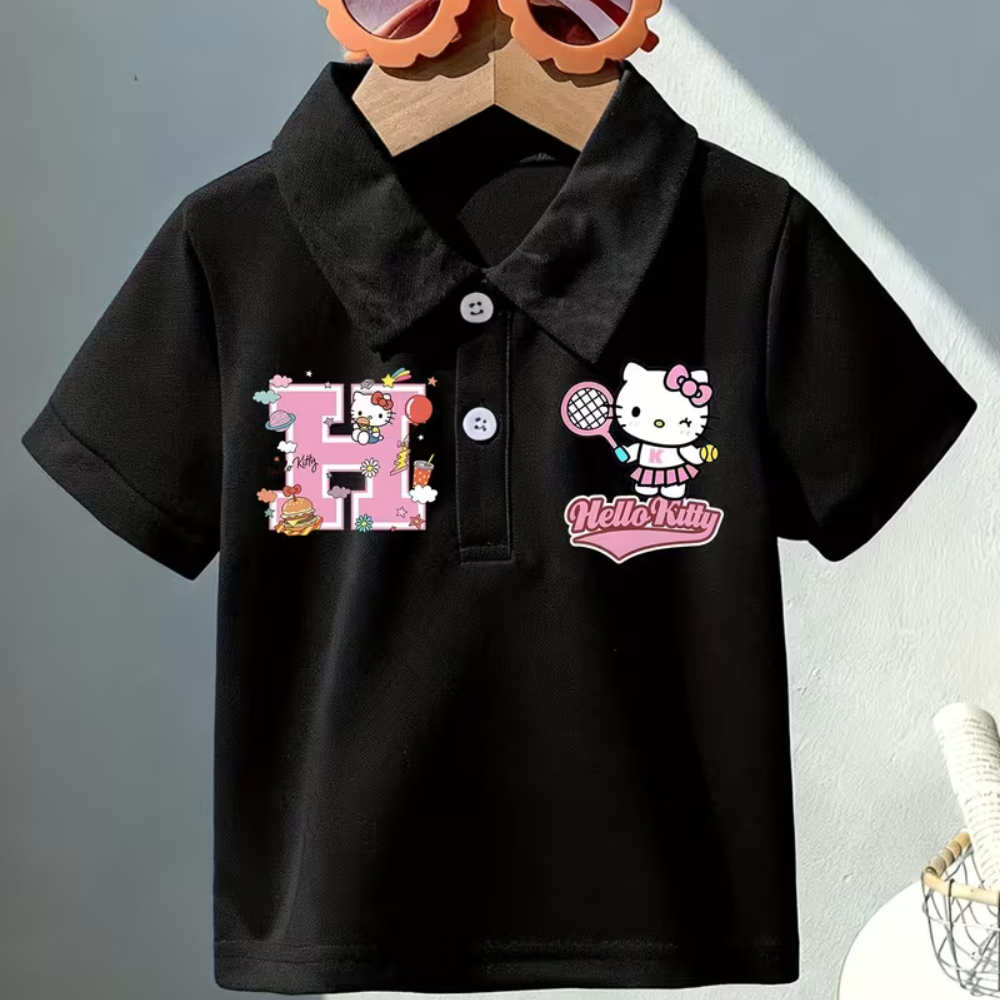 Authorized Sanrio Hello Kitty Girls' Casual Sports Polo Shirt