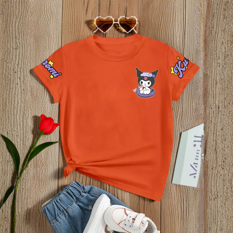 Kuromi Double Sided Fun Printed Short Sleeved T Shirt