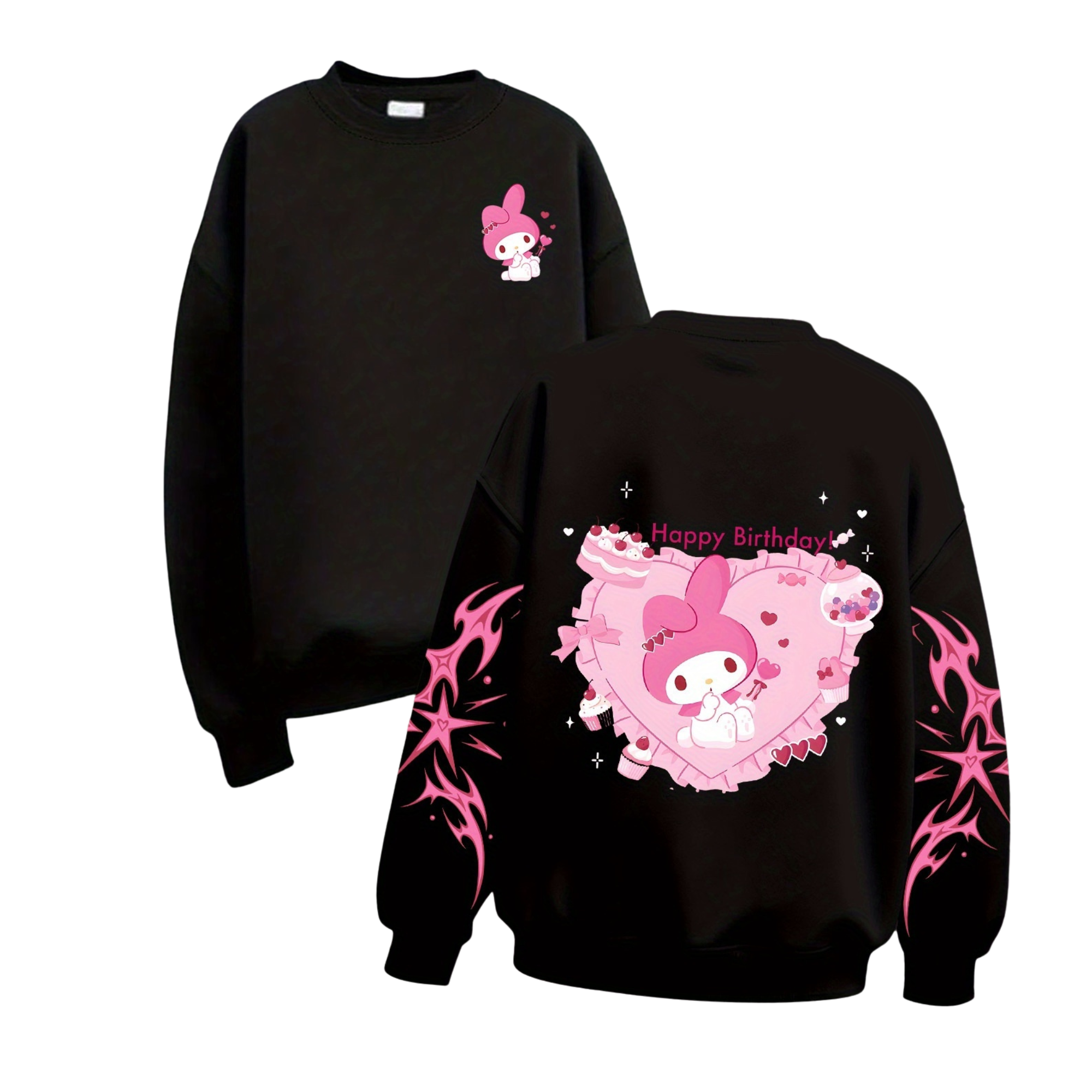 Melody Cartoon Graphic Print Sweatshirt For Girls Winter Wear