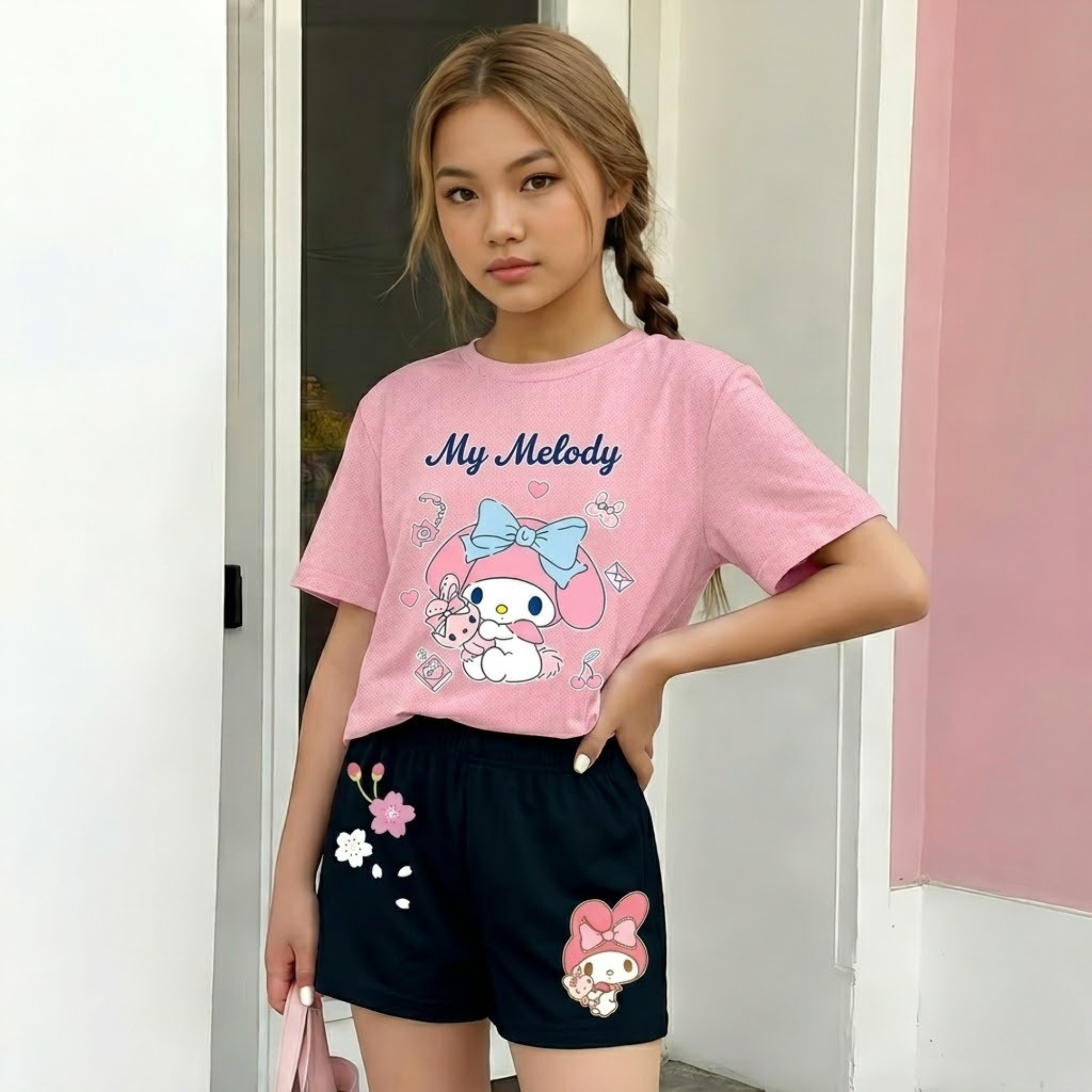 My Melody Printed Soft 2 Piece Summer Set For Girls