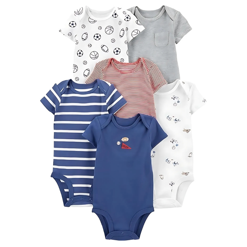 Boys And Toddler 6 Pack Sleeveless Bodysuit Set