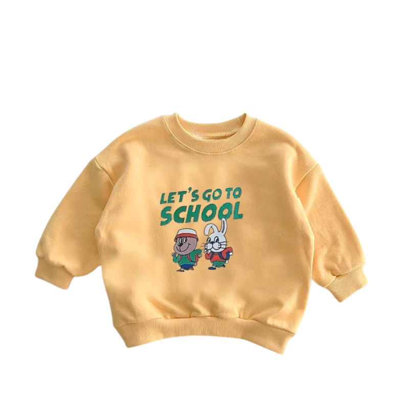 Lets Go To School Printed Design Casual Sweatshirt-Children Cloth Shop