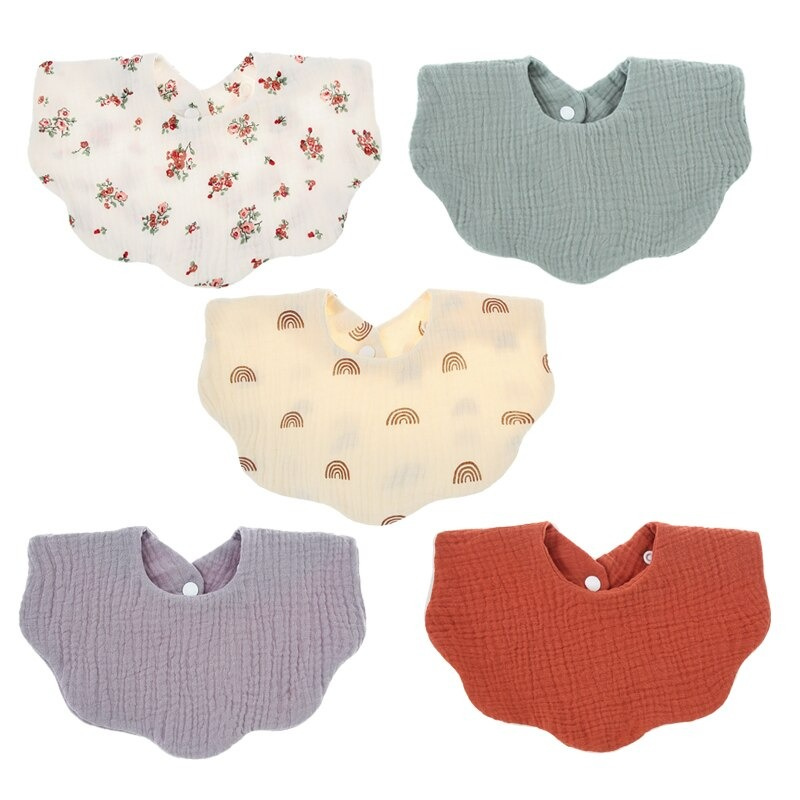 5Pcs Pure Cotton Baby Feeding Bibs Set-Children Cloth Shop