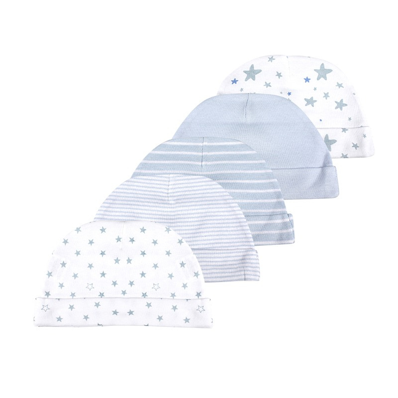 5Pcs Of Newborn Baby Pure Cotton Hats-Children Cloth Shop