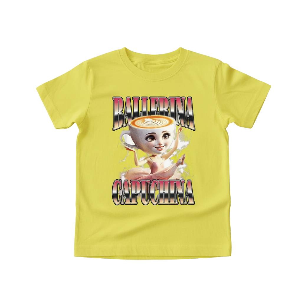 Graphic Print with Ballet Dancer And Cupcake Design Short Sleeve T-Shirt