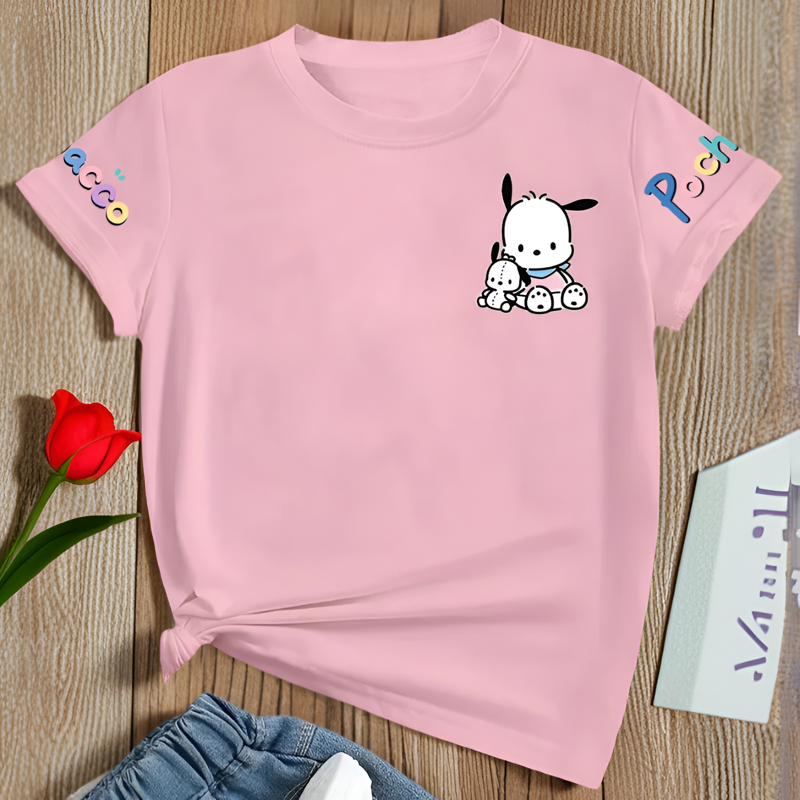 Pochacco Printed Short Sleeved T Shirt