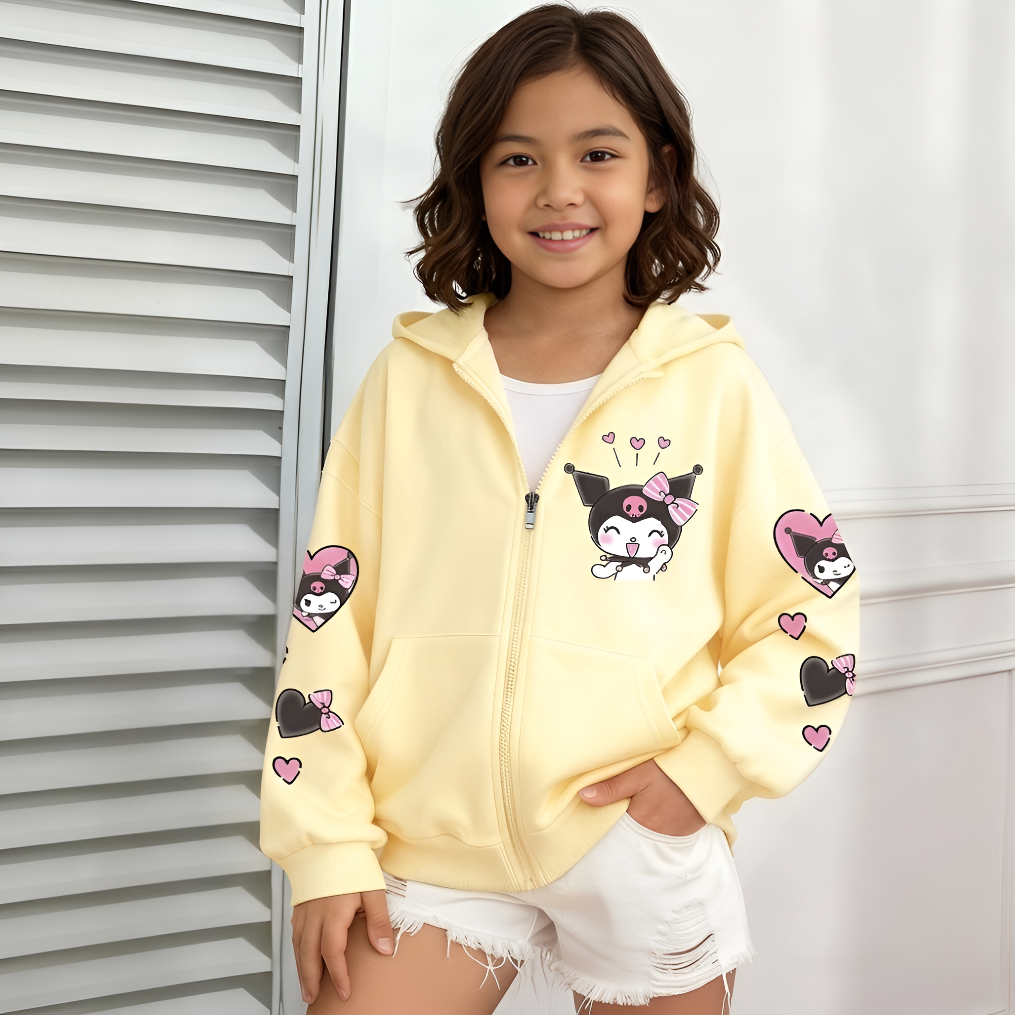 Modern Pony Character Zip Up Kids Hoodie