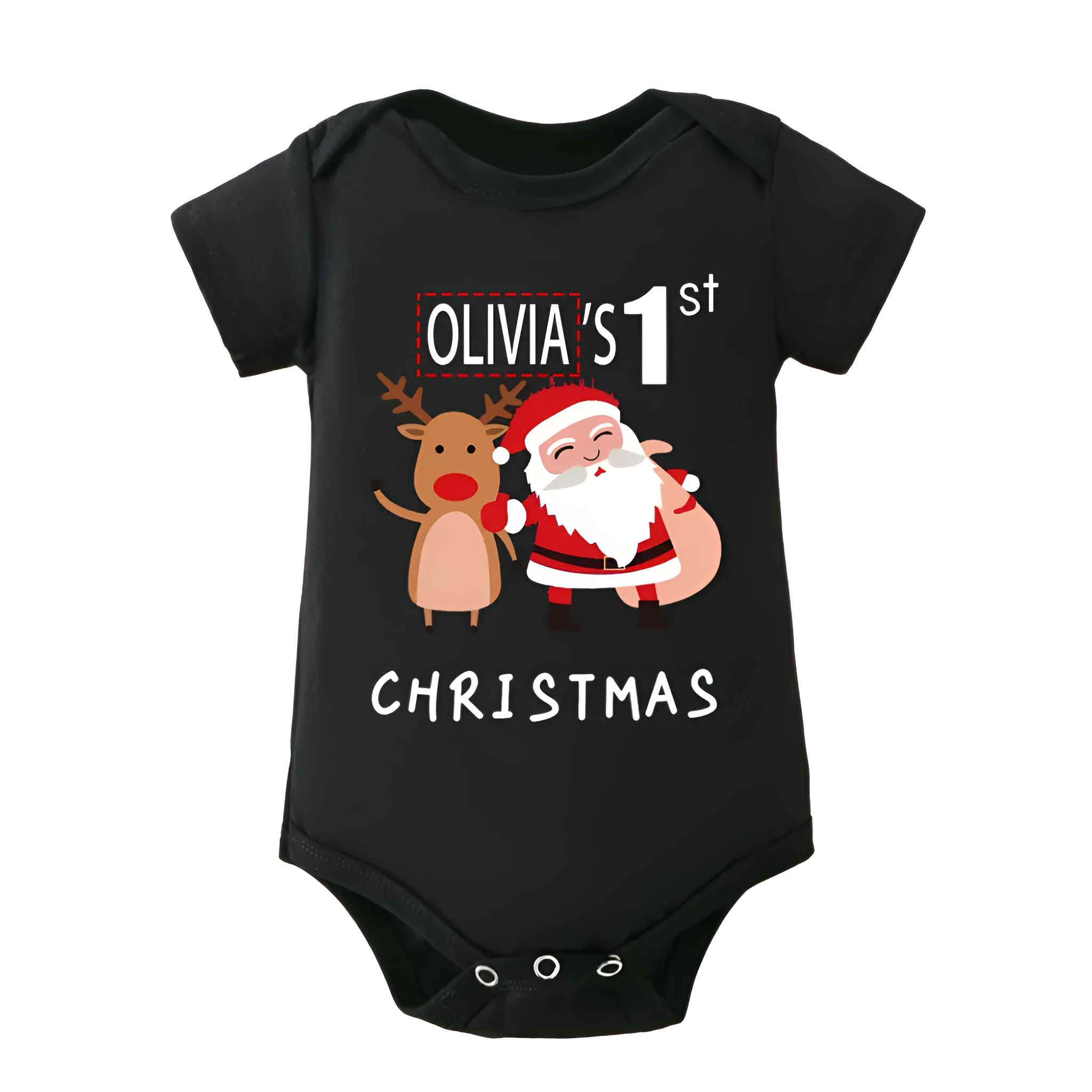  Personalized Name Customization Santa And Reindeer Prints