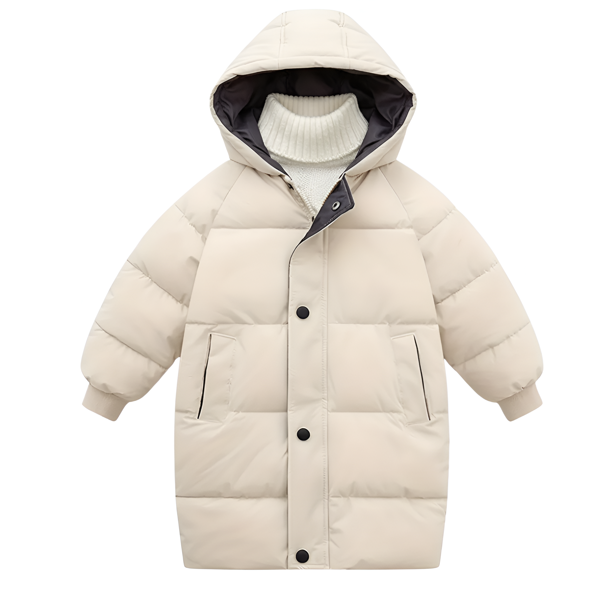 Kids Long Winter Hooded Puffer Coat Jacket