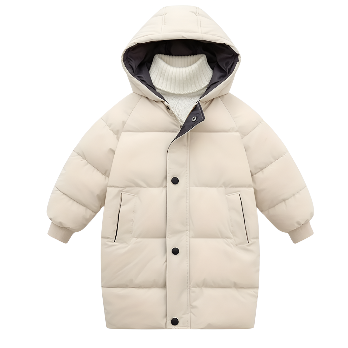 Kids Long Winter Hooded Puffer Coat Jacket