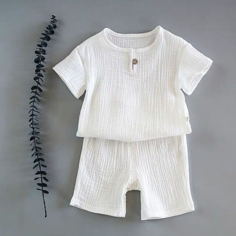 The Simple Linen T-Shirt Set-Children Cloth Shop