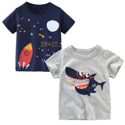Short Sleeve Printed T-Shirt Sets For Kids-Children Cloth Shop