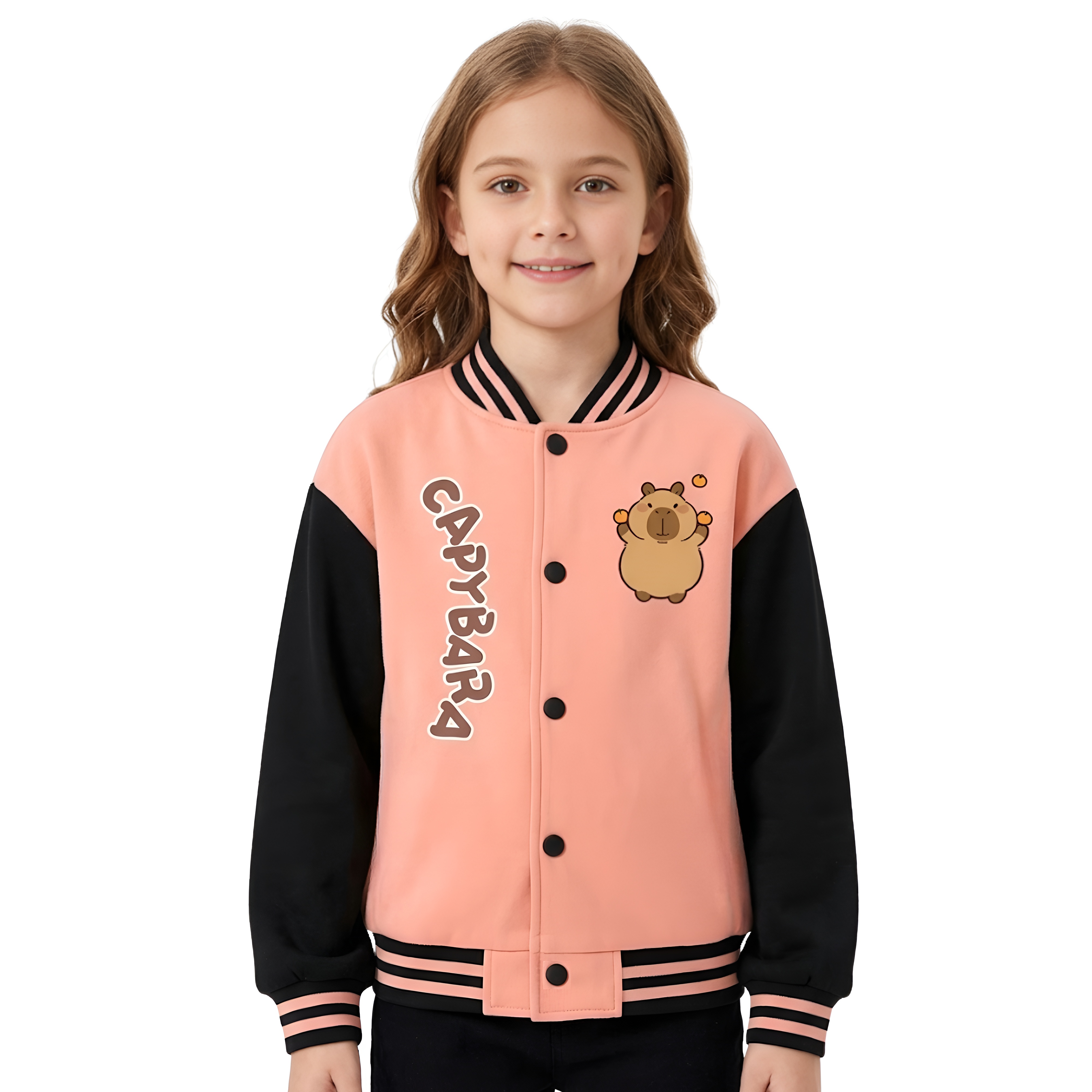 Capybara Themed Casual Winter Style Jacket For Girls 