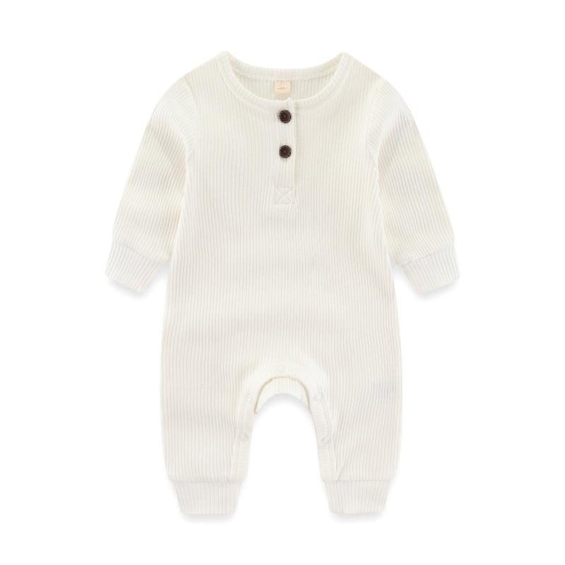 Solid Long Sleeves Cotton Bodysuit For Infants-Children Cloth Shop