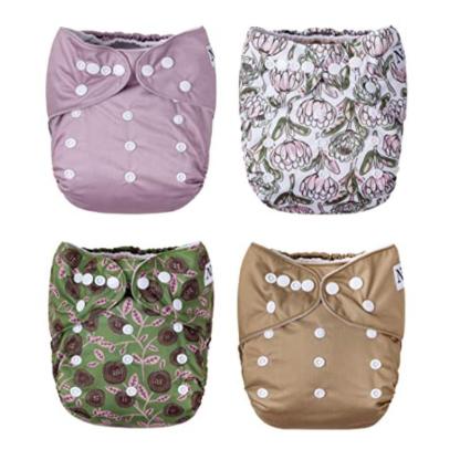 4 Pack Winter Cloth Pocket Diapers With 4 Bamboo Inserts For Baby Set-Children Cloth Shop