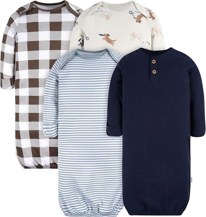 Pack Of 4 Sleeper Gowns For Baby With Cool Graphics-Children Cloth Shop
