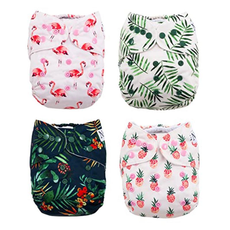 Winter Cloth Pocket Diapers 4 Pack With 4 Bamboo Inserts-Children Cloth Shop