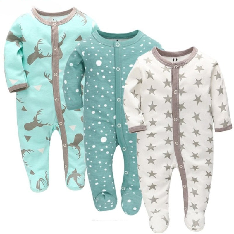 3 Pieces Newborn Baby Rompers Jumpsuit Set-Children Cloth Shop