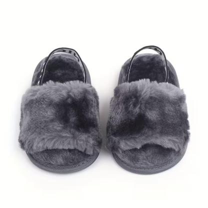Slip On Furry Sandals For Girls
