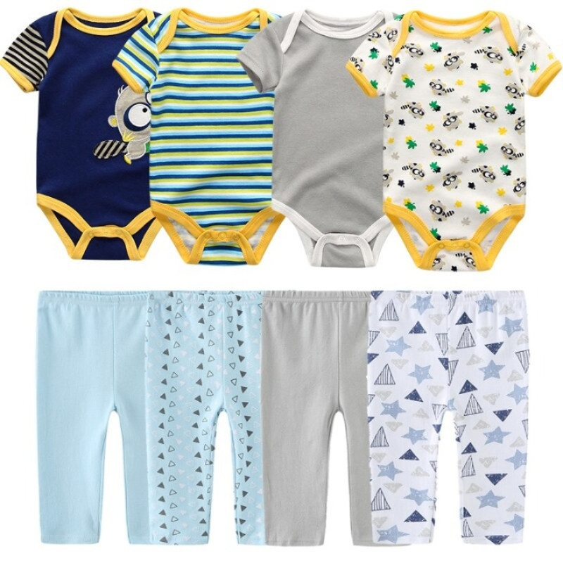 Infant Toddler 4Pcs Jumpsuits And Pants Set-Children Cloth Shop