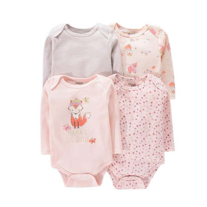 4Pc Newborn Baby Long Sleeve Jumpsuits-Children Cloth Shop