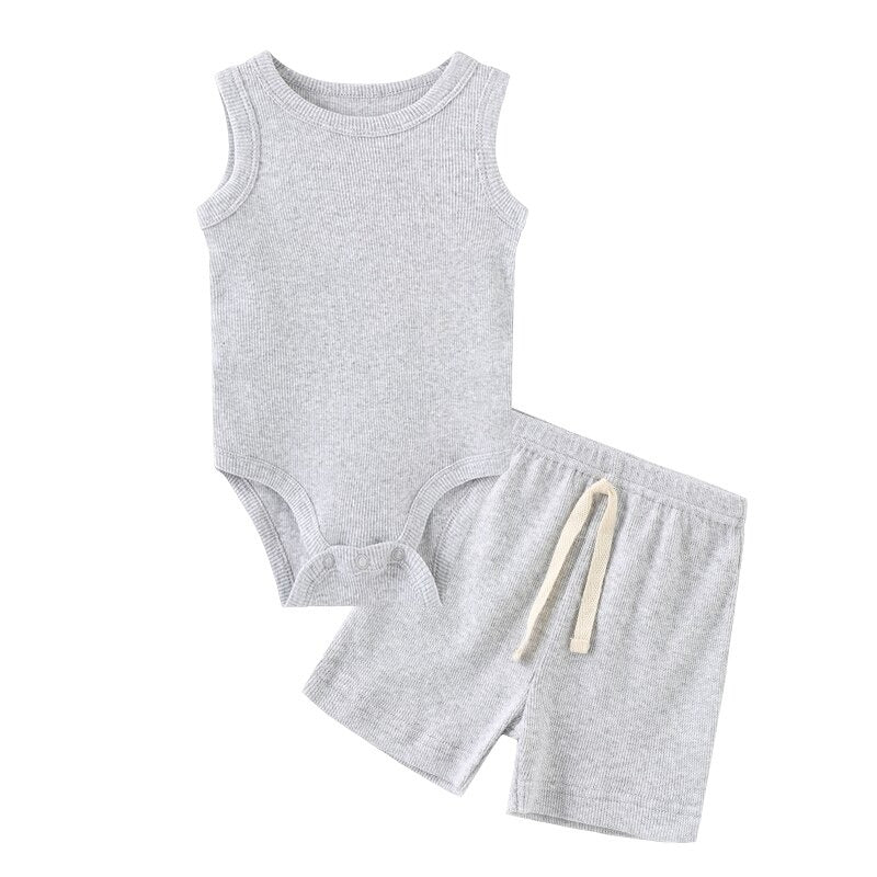 Sleeveless Bodysuit & Elastic Pants Set For Toddlers-Children Cloth Shop