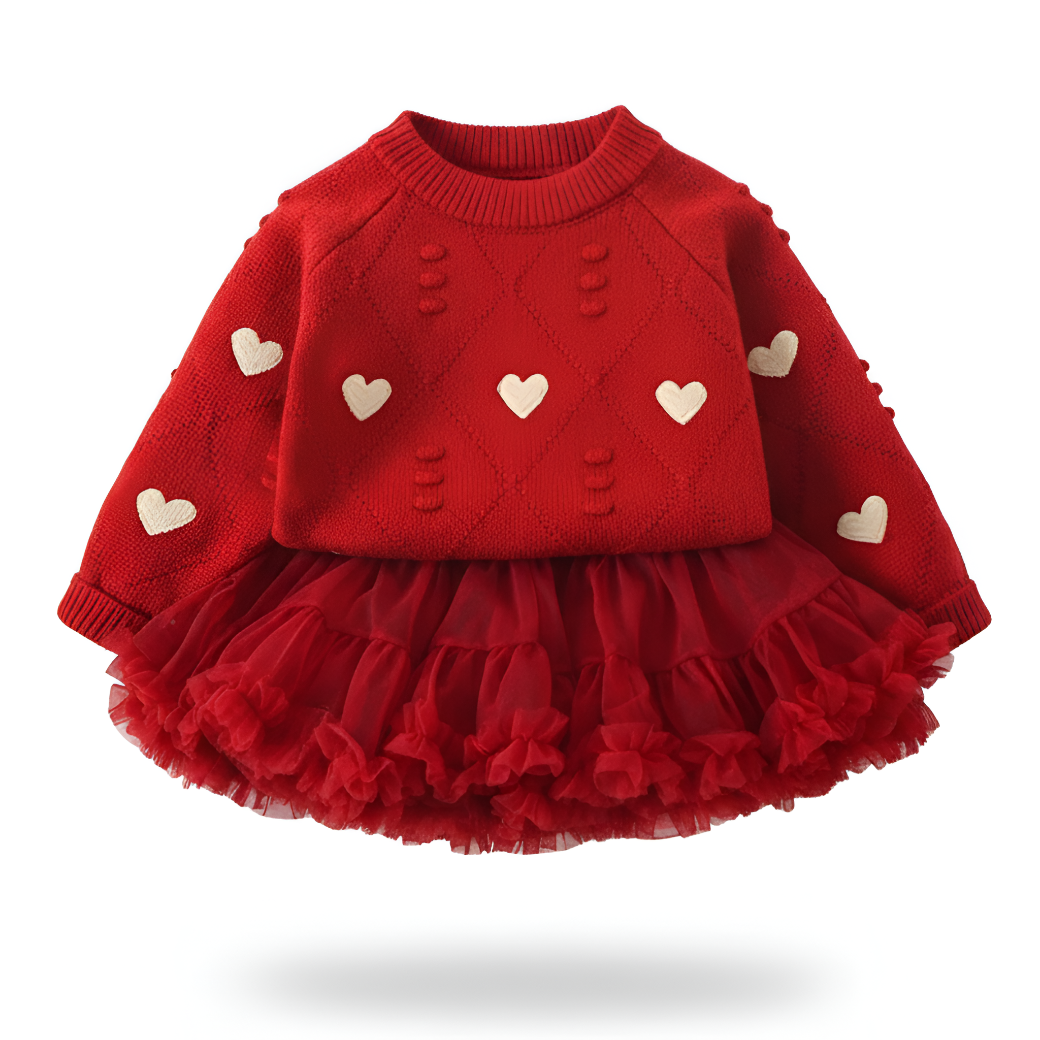 Long Sleeve Sweater And Skirt Set For Girls