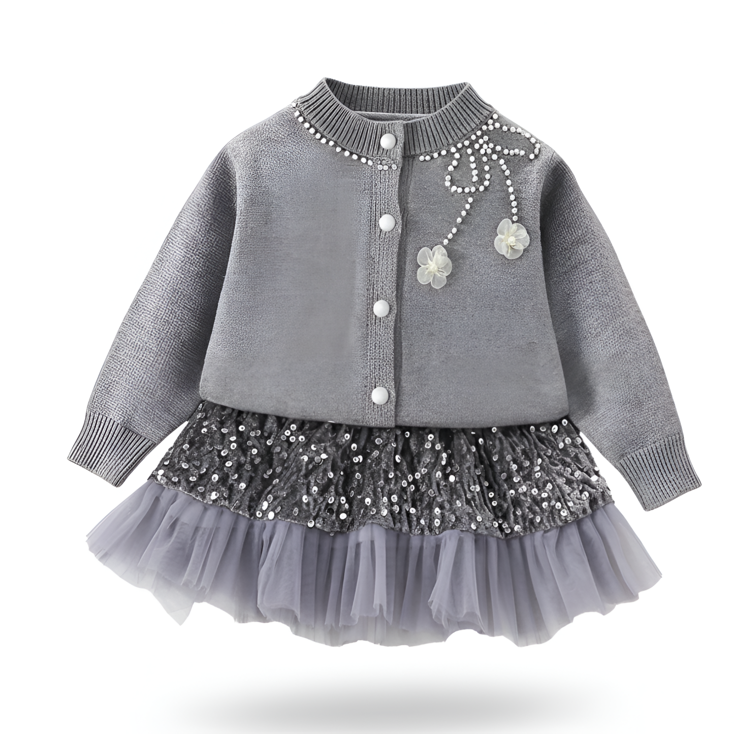 Long Sleeve Sweater And Skirt Set For Girls