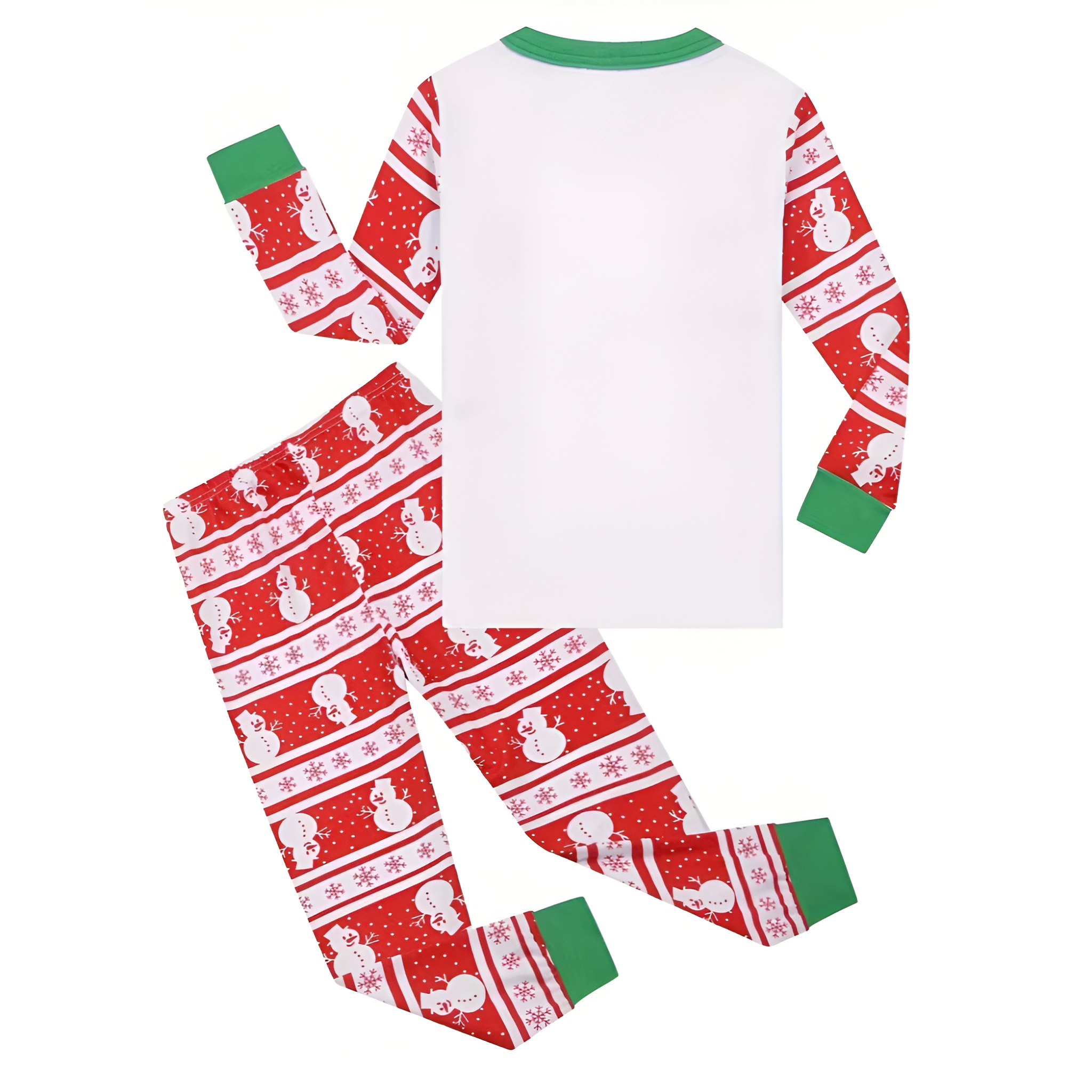 Christmas Snowman Print Pajama 2 Piece Set For Kids