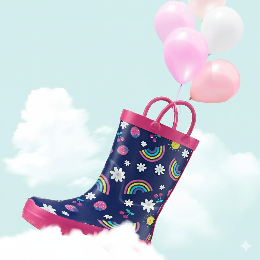 Kids Waterproof Rain Printed Boots