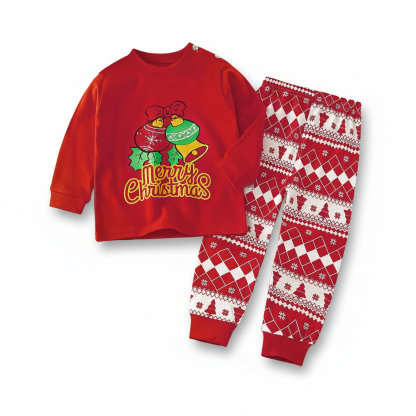 Kids Thermal Christmas Cotton Long Sleeve Pajama Set