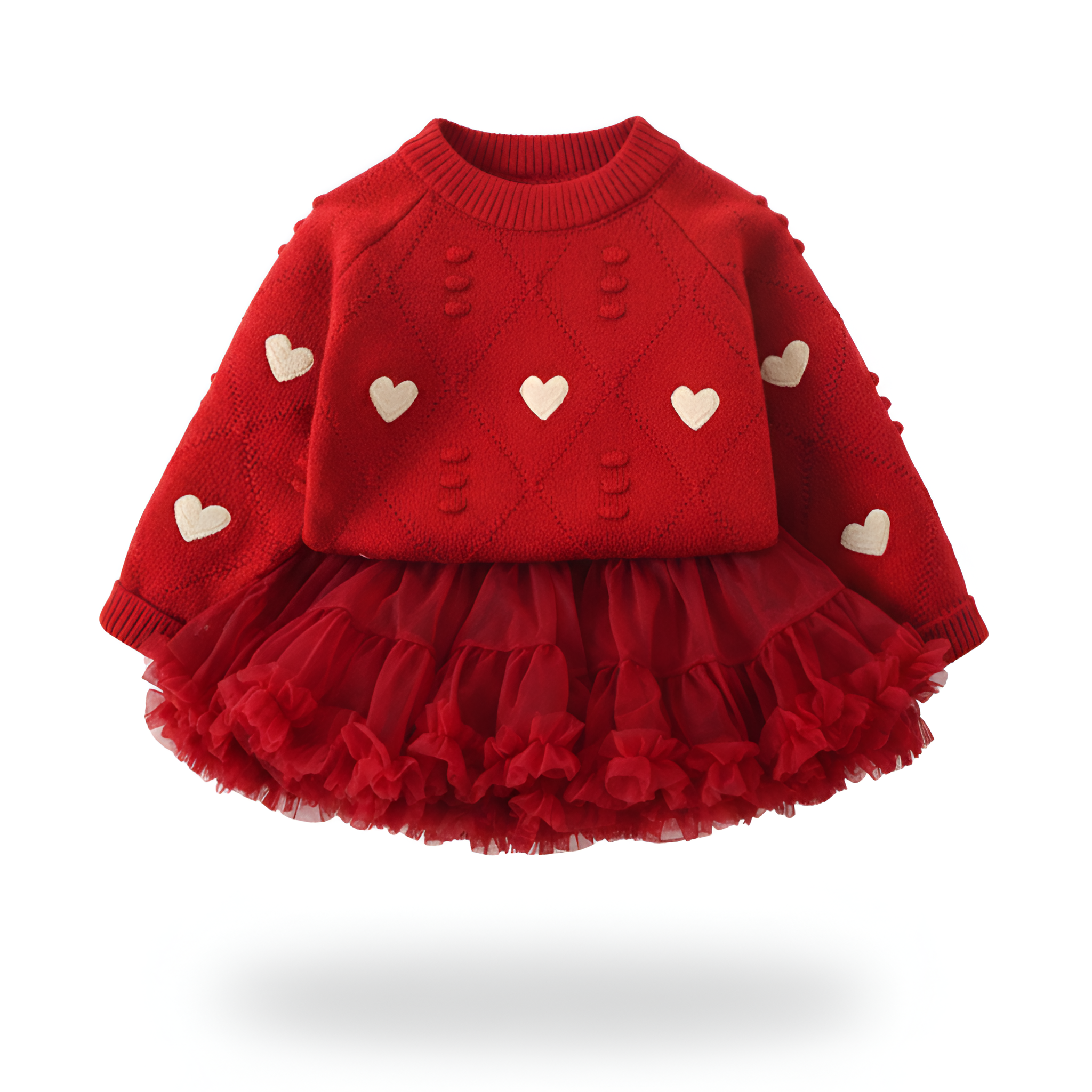 Knitted Cardigan And Skirt Set For Girls