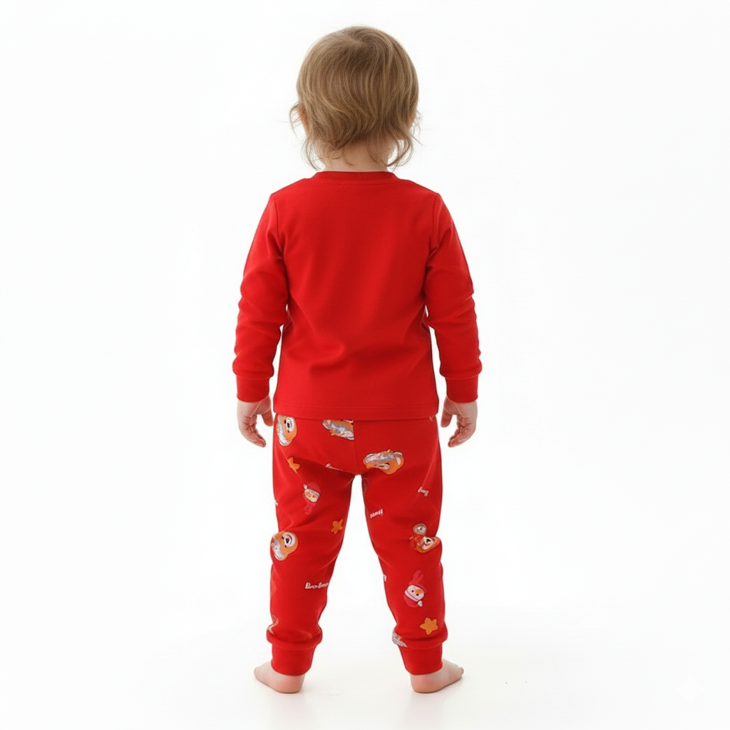 Kids Thermal Christmas Cotton Long Sleeve Pajama Set