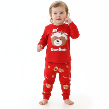 Kids Thermal Christmas Cotton Long Sleeve Pajama Set