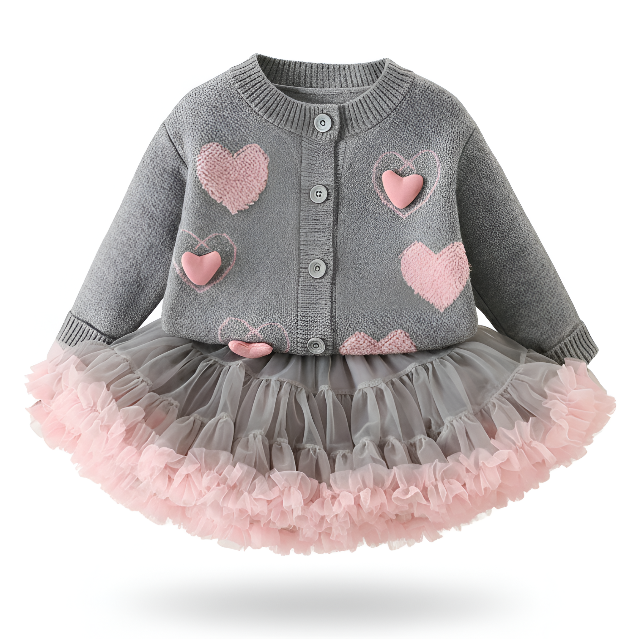 Long Sleeve Sweater And Skirt Set For Girls