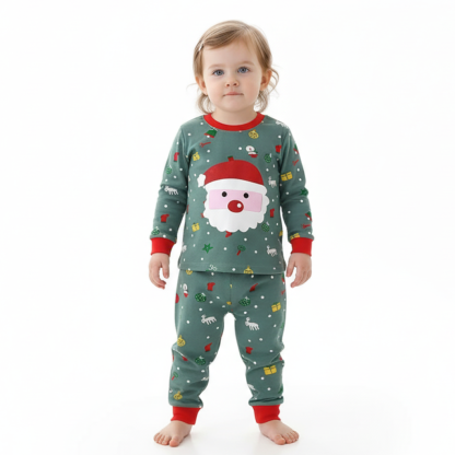Kids Thermal Christmas Cotton Long Sleeve Pajama Set