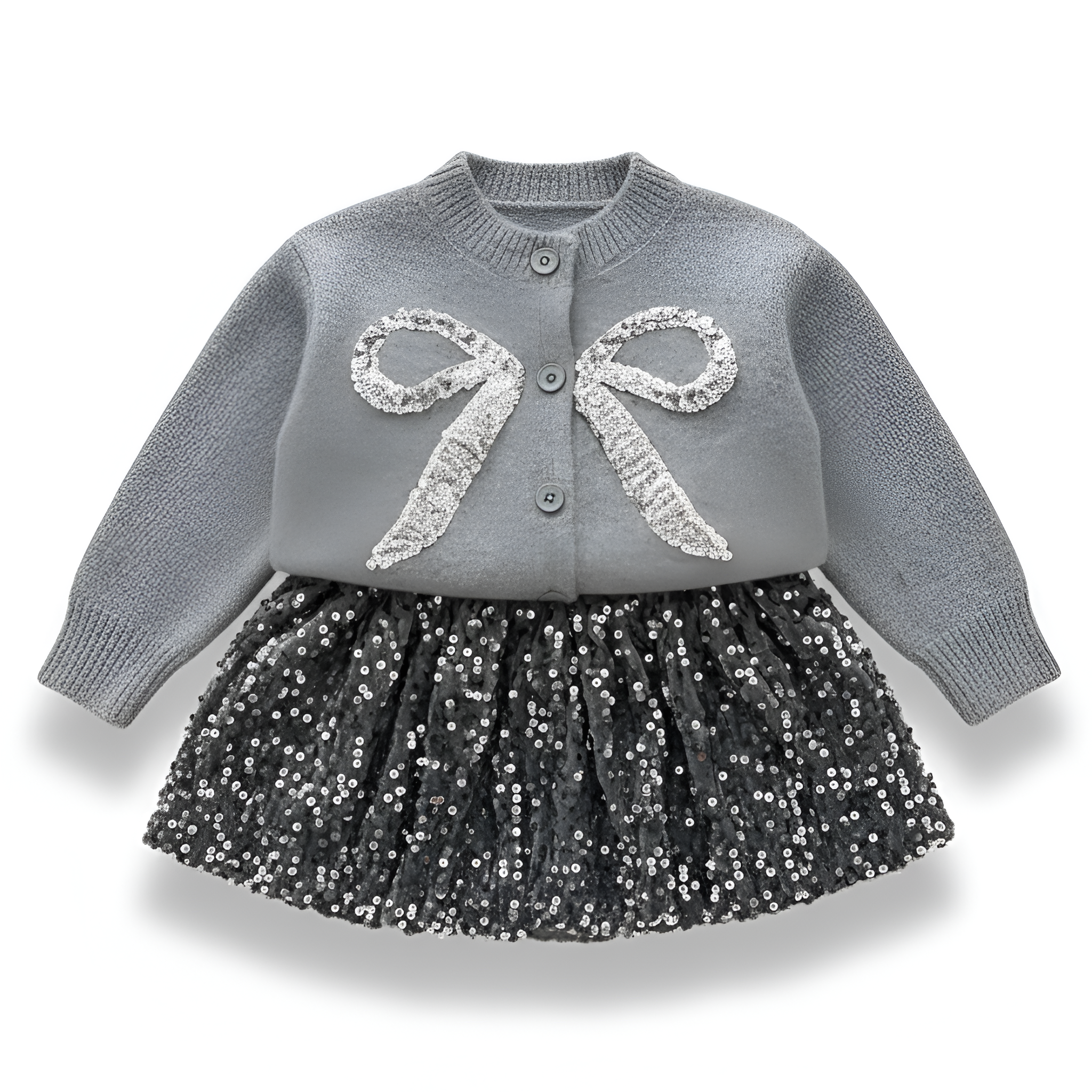 Long Sleeve Sweater And Skirt Set For Girls