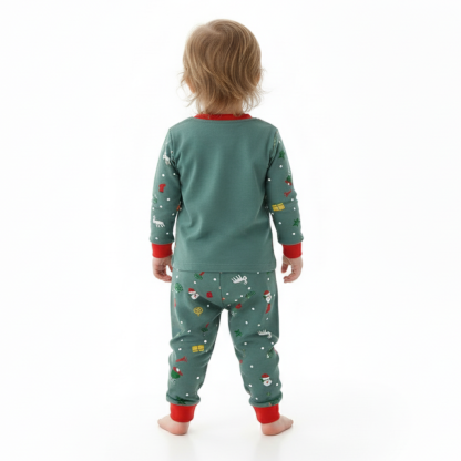 Kids Thermal Christmas Cotton Long Sleeve Pajama Set