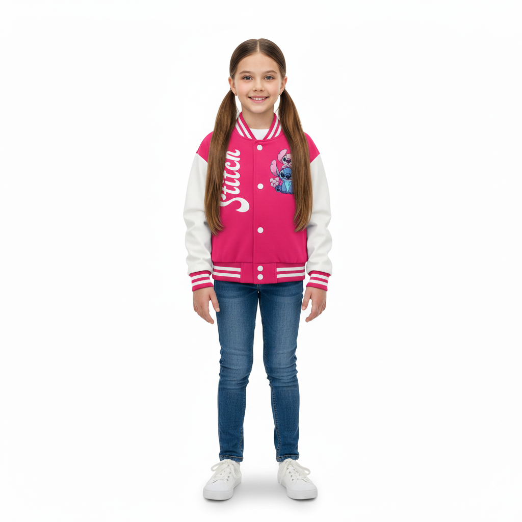 Stitch Girls Baseball Jacket