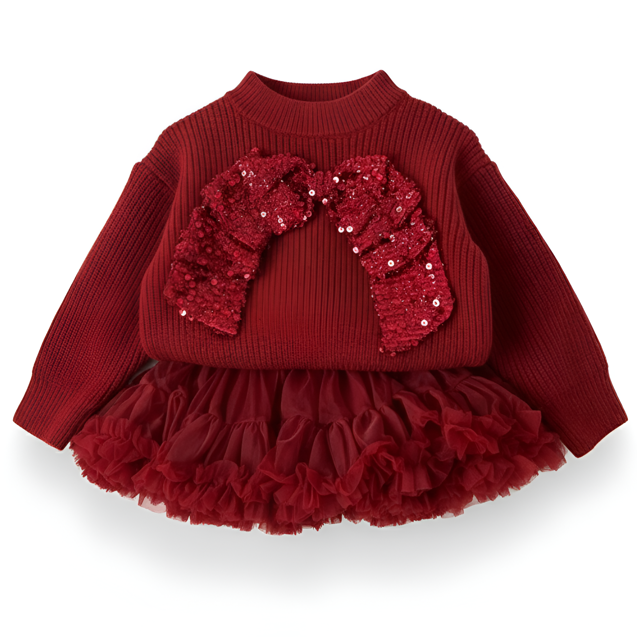 Long Sleeve Sweater And Skirt Set For Girls