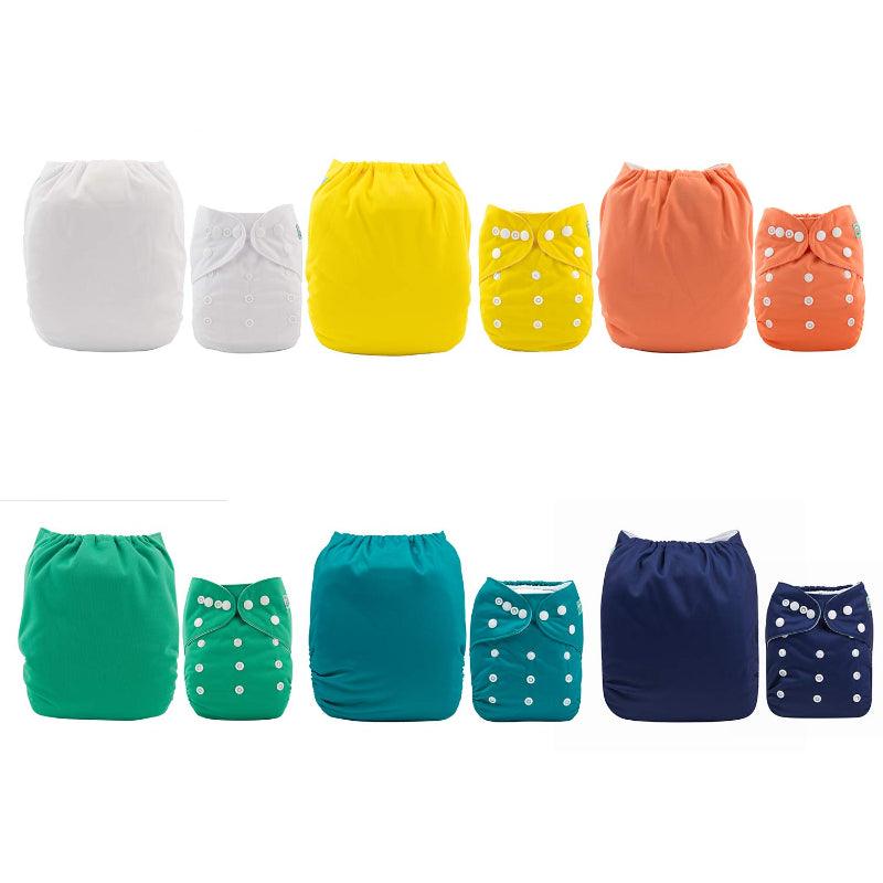 Adjustable Washable Reusable Baby Cloth Diapers For Baby with 6 Pack and 12 Inserts-Children Cloth Shop