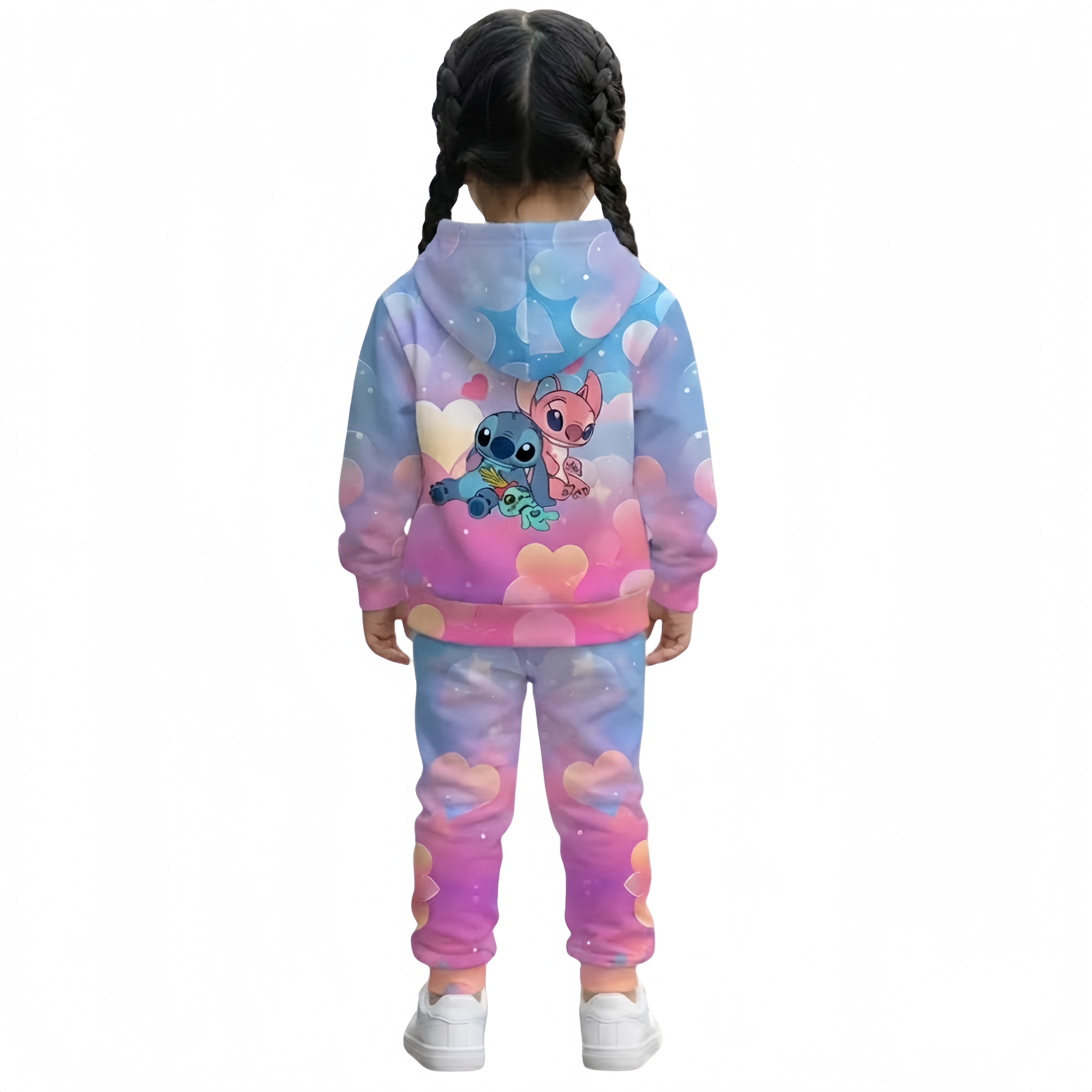 2 Piece Lilo Stitch Hoodie Sweatpants Set For Girls